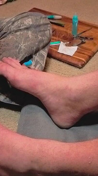 Melody Gives Her Master a Pedicure