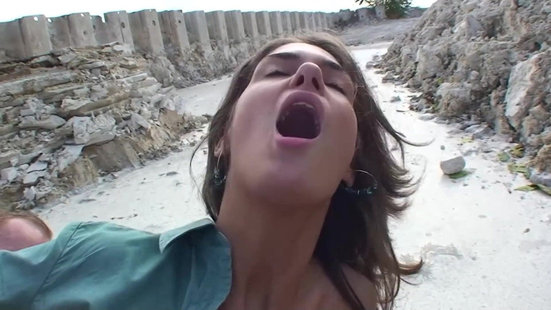 SEXUAL SIN: Hot girl fucks two men outdoors, while one of them...