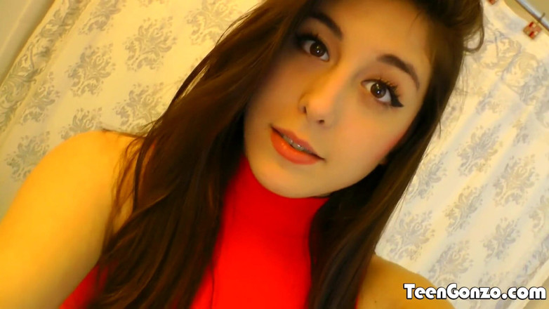 Gonzo Living: TEENGONZO - Natalie Monroe gives a bathroom floor blowjob