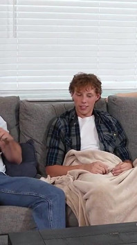Horny Stepbrothers Got Caught Jerking off, Now They Need to Have a Threesome with Their Stepdad