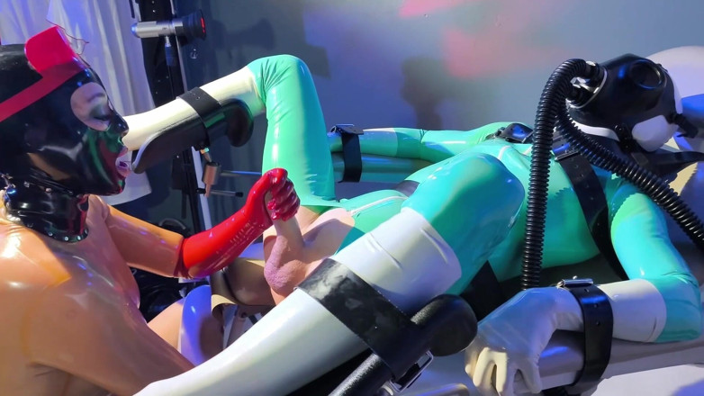 Madame Moira Dominatrix: Fisted with Gas Mask on Gynecoligic Chair in Dungeon