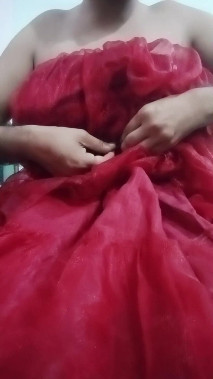 Gaurisissy: Indian Gay Crossdresser Gaurisissy Real XXX Homemade Sex in Red...