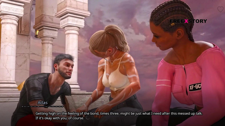 3D Cartoon Porn: 七个领域 - 2次3P性爱。Leyala和kali以女牛仔姿势骑乘Atlas dick