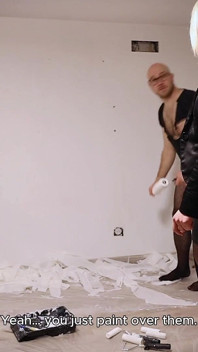 Incompetent Painting Slave? Humiliating Paint Jerk-off! - Mistress Julia