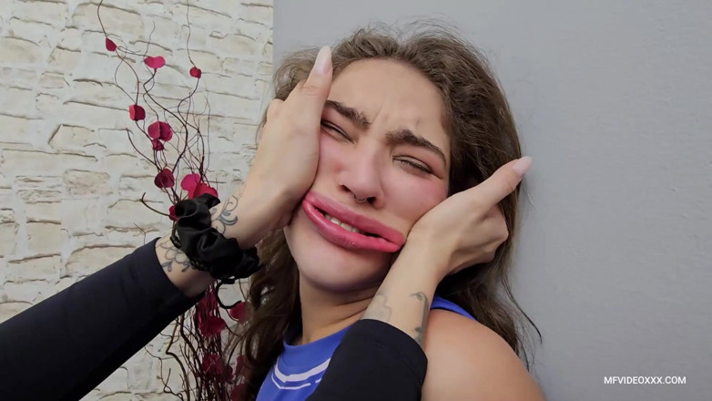 MF Dominance: Smashing the Stupid Teen's Face with Her Hands