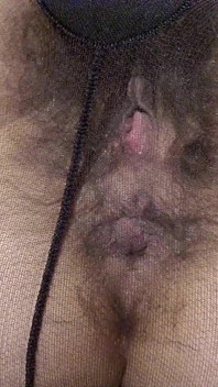Open Wet Bush and Hairy Ass in Pantyhose (close-up) Facesitting POV