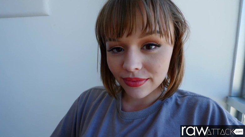 RawAttack: Slim beauty Elle Loveland tight hairy pussy fucked BTS