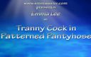 EmmaLeeTV - Nylon Fetish Tranny: Tranny Emma Lee patterned pantyhose cock bulge