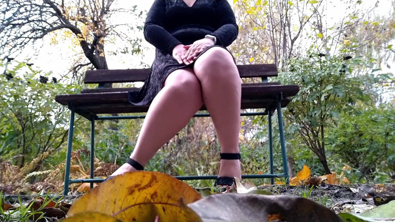 Elena: BBW pisses through her panties with her legs spread wide...