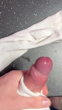 Exclusive: Guy Shows off His Legs and Cums on His Socks.