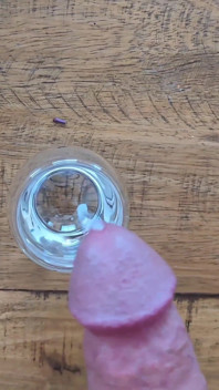 Arab with Beautiful Big Dick Cumshot in Glass ( Clarabitch)