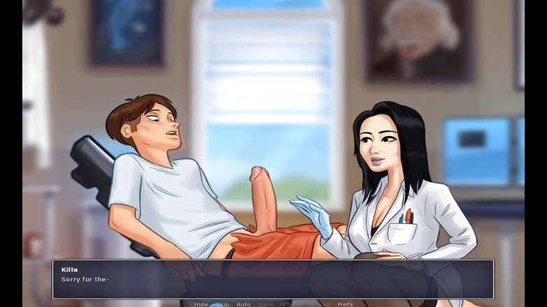 Hentai World: Summertime saga - Miss Okita ने मेरे बड़े लंड को चौंका दिया