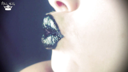 Goddess Misha Goldy: Kisses from black shiny lips ASMR JOI