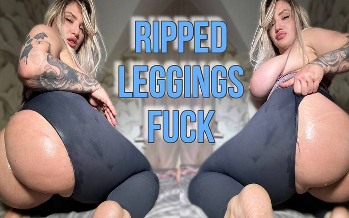 Swag Russian Panda: 撕裂的紧身裤阴户操逼