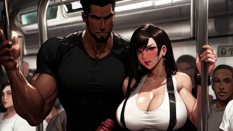 Spicy Toons: Tifa sempre conhece as pessoas mais interessantes no trem de...