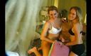 Outdoor pervs: Pillow fight becomes hot lesbian threesome quickly