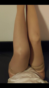 Stepmom in Tan Stockings Teasing in Bed