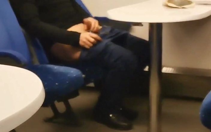 Yellow Blue: Risky Jerking in Train. Almost Got Caught