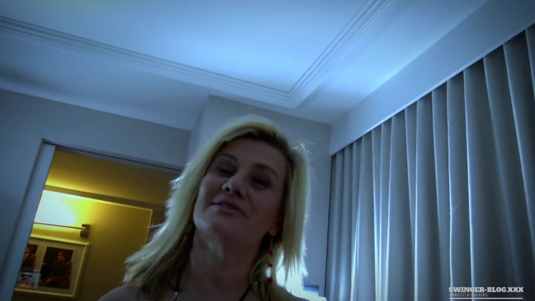PSFILM: Horny blonde MILF Heather enjoying two hard cocks in interracial...
