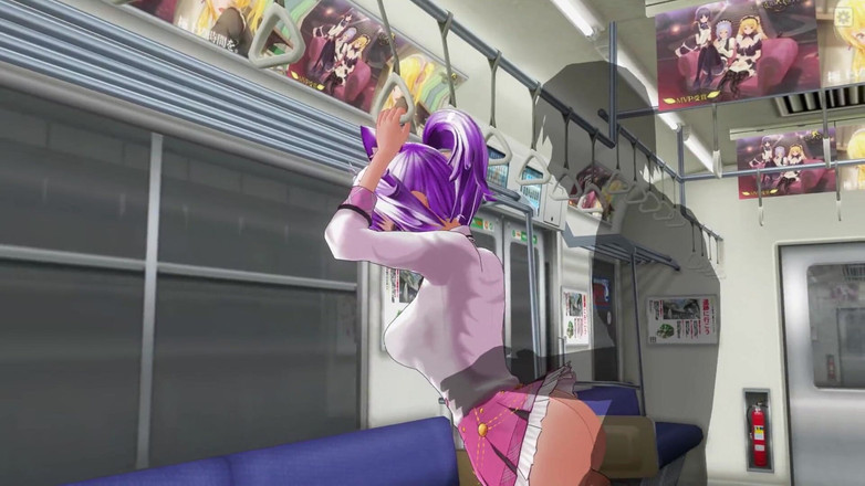 H3DC: 3d hentai chica no usa bragas en el tren (parte 2)