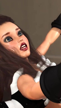 Sci-fi fuck machine! Male android fucks hard a young sexy brunette in the lab