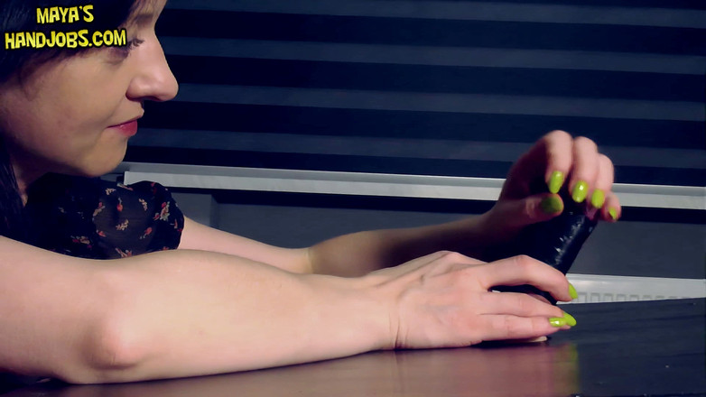 Mayashandjobs: Taped cock mega cumshot on cockboard