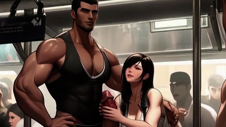 Spicy Toons: Tifa Meets a New Penis on the Train