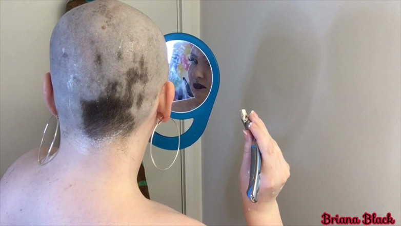 Briana Black: Smooth head shaving custom
