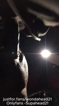 BBC Worship at Night: Risky Public Blowjob & Throat Fuck