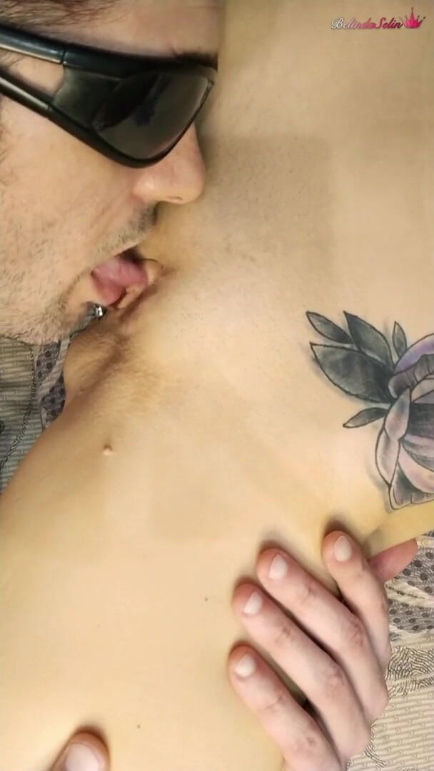 Belinda Selin: Stranger with glasses skillfully licks best friend's tight vagina