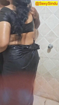 Indian Wife MILF Is Bathing in Saree