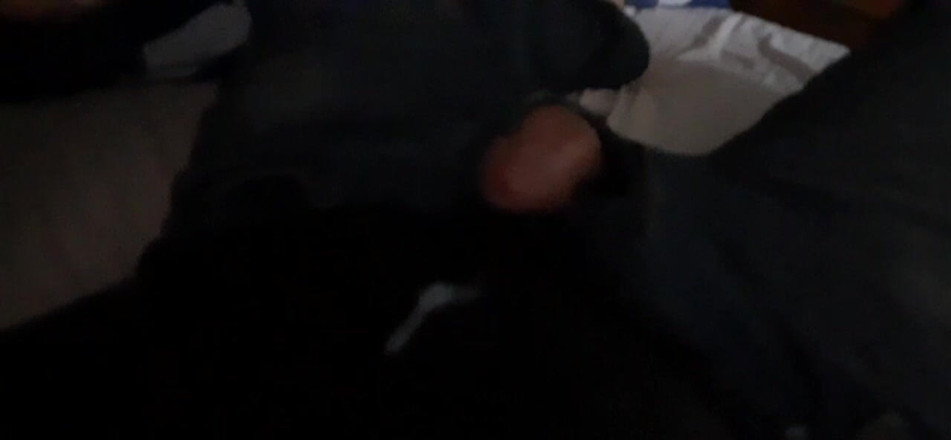 Rusty Sunnybrook: Collared Fag Cums on Leather Jacket