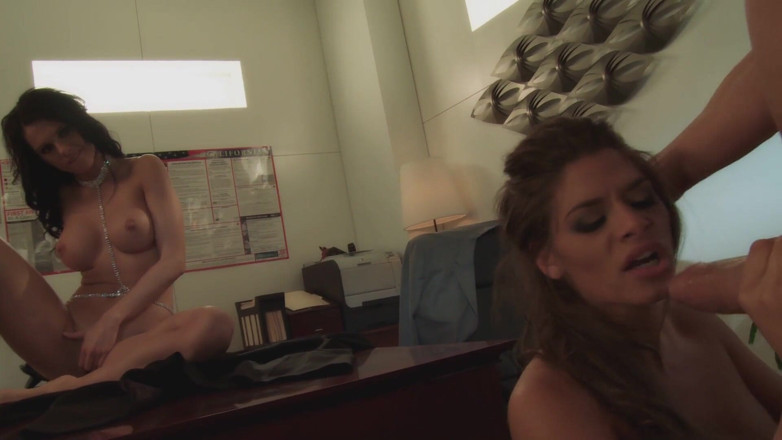 Very hot hardcore: Two office sluts are sharing huge cock