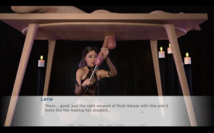 Erotic Krisso: Lana and the Milking Table-submassive Femdom Lingerie Brunet