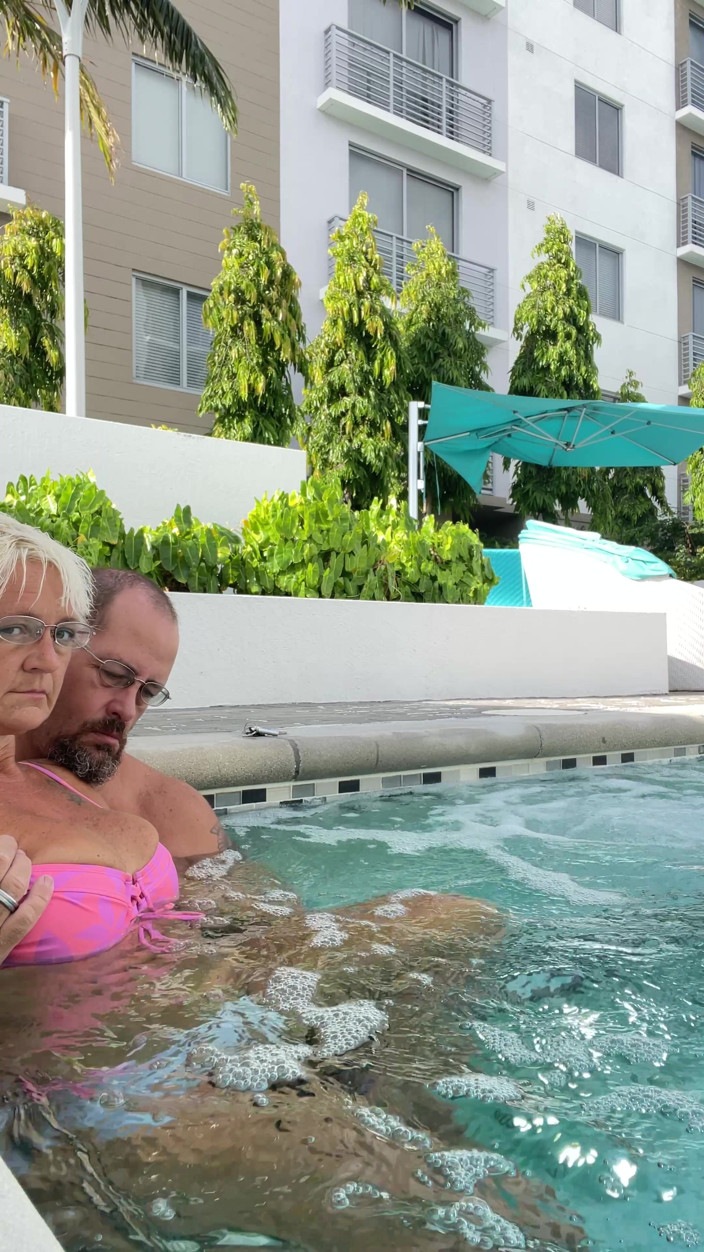 Greek Goddess Steph: Getting Frisky in the Hot Tub. Boob Play