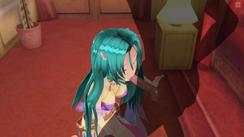 H3DC: 3D Hentai girl with blue hair touches her pussy and...