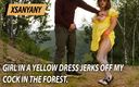 XSanyAny and ShinyLaska: Girl in A Yellow Dress Jerks Off My Cock in...