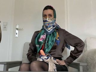 Lady Victoria Valente: Headscarf and Cloth Mask Fitting - You&#039;re on Jerk-off Duty Today!