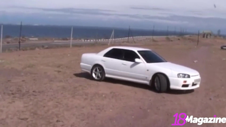 18Magazine: Hot hitchhiking perks! Sasha gets jizzed by a random shaft!
