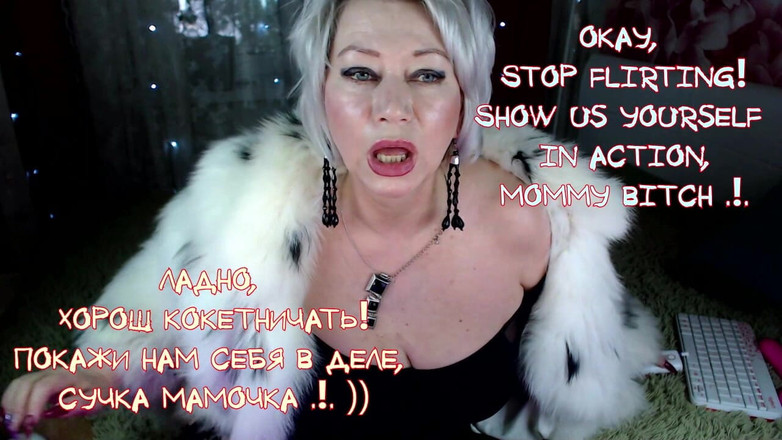 AimeeParadise: Une belle salope mature flirte dans un manteau de fourrure,...