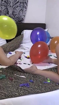 Big Boobed Brunette Balloon Babes!!