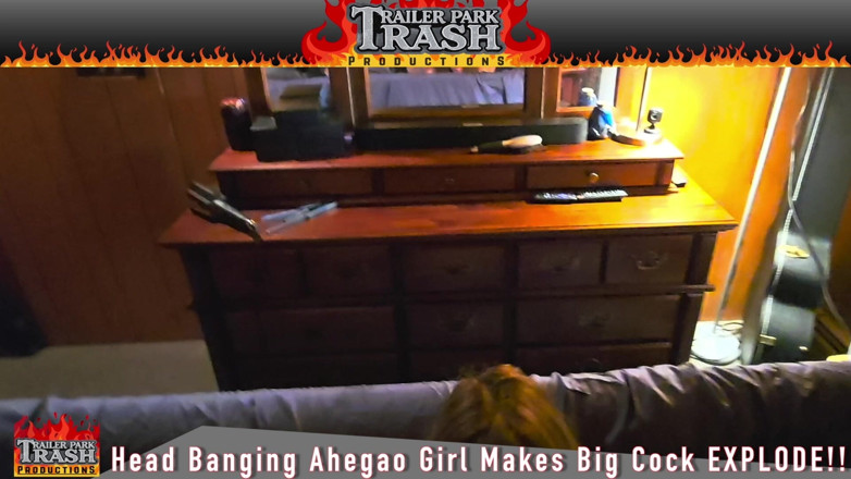 Trailer Park Trash Productions: Head Banging Ahegao Girl Twerks on Huge Cock Until It...