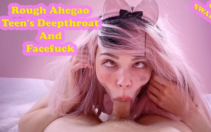 Deepthroat Queen: Rough Ahegao Teen&amp;#039;s Deepthroat and Hardcore Facefuck - Massive Cum in...