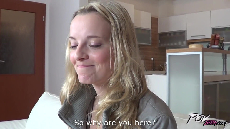 POV Bitch: Blonde slut came for sweet creampie and leave