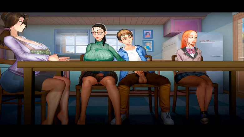 Hentai World: 테이블 아래에서 자위하는 태피 테일즈 게스트