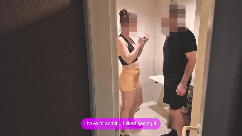 Branquinha De Leite: Gym Bathroom Surprise - She Got Caught with Ass Out &amp; Took...