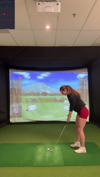 Trying to Golf in a Simulator with My Lush in! Trying Not to Cum While I Swing!