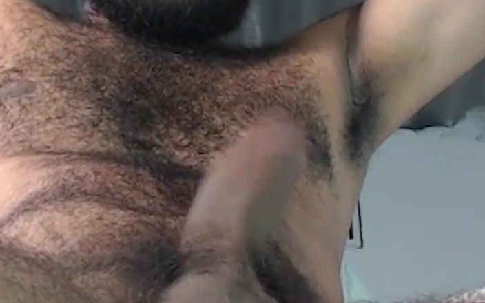 Hairy male: Hairy Male Cums Playing with Hard Cock