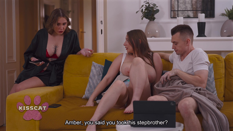 KissCat: Stepmom Kisscat Caught Mutual Masturbation of Stepsister Amber Bloom with...