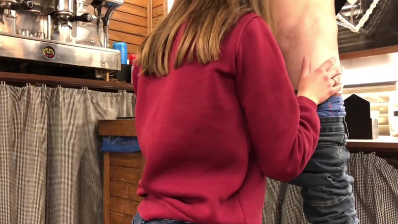 teenstep: First Blowjob at Work - Sucking a Cock While Kneeling Under...